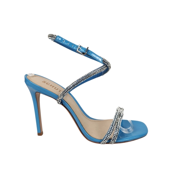 Schutz Altina Glam NWOT Blue Embellished Jeweled Stiletto Heel Prom Women Size 8 - Picture 2 of 14